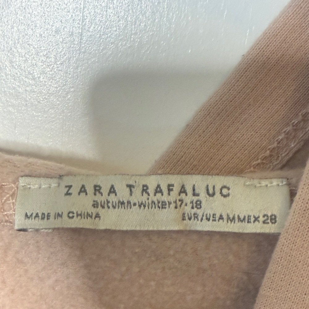 Zara Beige Hoodie with Black Snap Trim Detail - Picture 7 of 8
